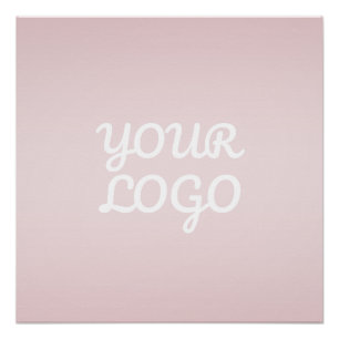 Your Logo & Elegant Modern Blush Pink Ombre Poster
