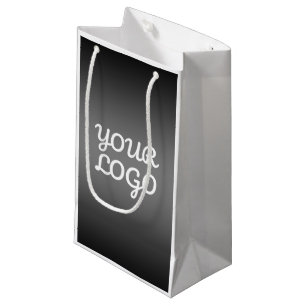 Your Logo & Elegant Modern Blush Pink Ombre Small Gift Bag