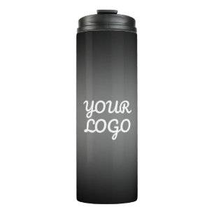 Your Logo & Elegant Modern Blush Pink Ombre Thermal Tumbler