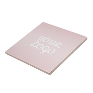 Your Logo & Elegant Modern Blush Pink Ombre Tile