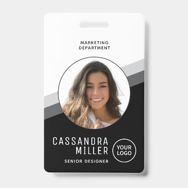 Your Logo Employee Photo Company ID Badge (Front)