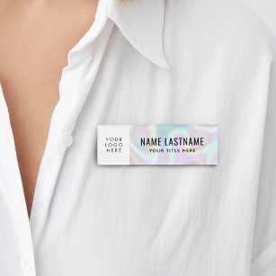 Your Logo Faux Holographic Magnet Title Name Tag