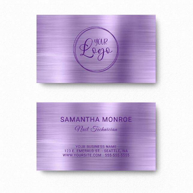 Your Logo Faux Light Purple Ombre Foil Business Card (Your Logo Faux Light Purple Ombre Foil Business Card)