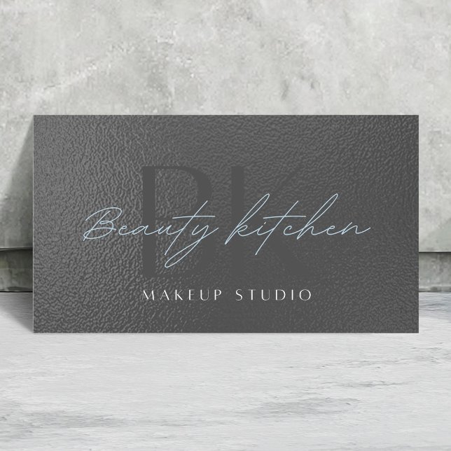 Your Logo Faux Metallic Grey Foil Modern Corporate Business Card (Creator Uploaded)