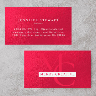 Your Logo Faux Red Foil Modern Corporate Business Card