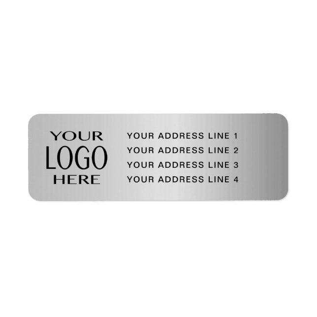 YOUR LOGO | Faux Silver Metal Return Address (Front)