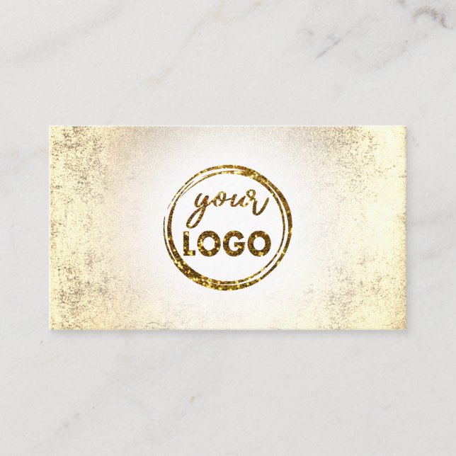 your logo faux simulated gold sides design business card (Front)