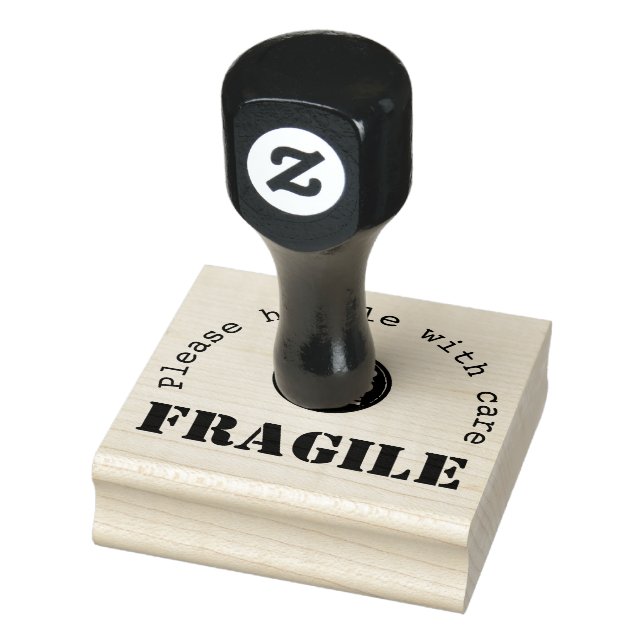 Your Logo Fragile shipping rubber stamp + Ink Pad (Stamp)