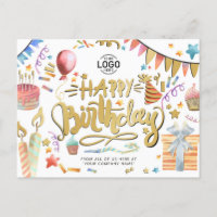 Your Logo Fun Party Faux Gold Business Birthday