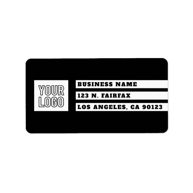Your Logo Geometric Stripes | Black & White Label (Front)