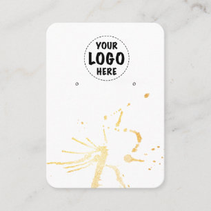 Your Logo Gold Splash Earring Display Card Large