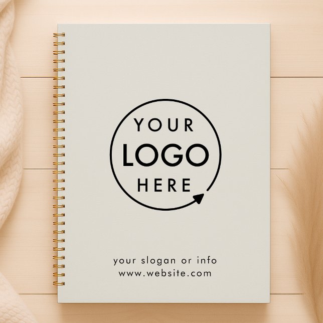 Your Logo | Grey Business Modern Minimalist Planner (Minimalist company branded spiral planner for small business scheduling & timeline planning.)