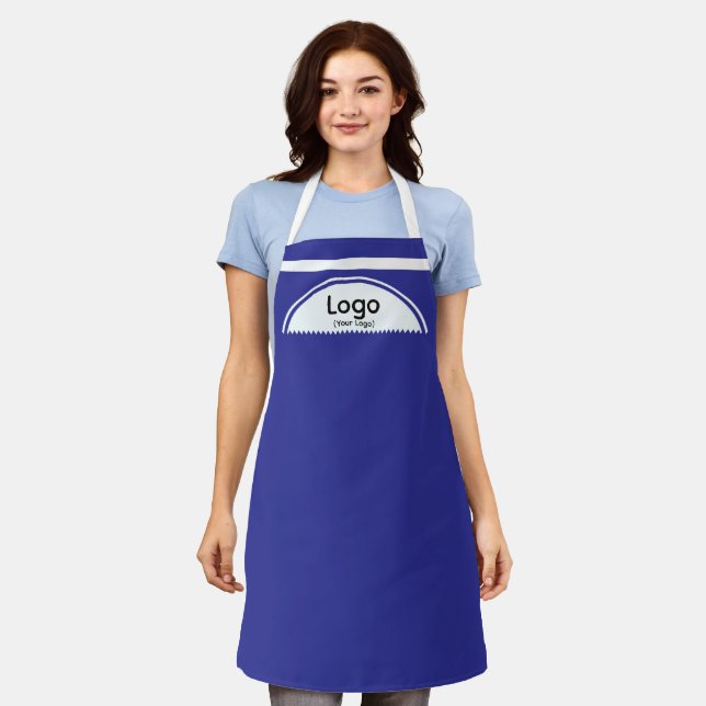 Your Logo Half Sphere Blue Business Promotion Apron (Worn)