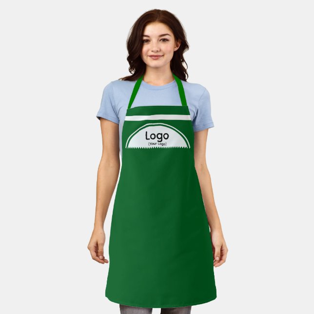 Your Logo Half Sphere Green Straps Green Apron (Worn)