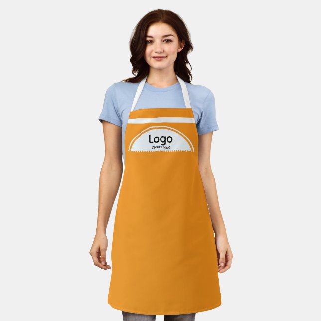 Your Logo Half Sphere Orange Business Promotion Apron (Worn)