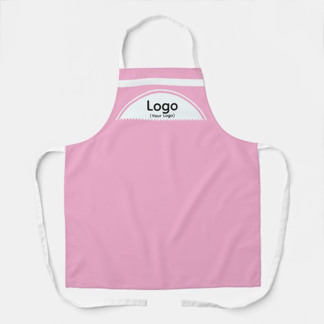 Your Logo Half Sphere Pink Hair Salon Apron (Front)