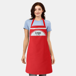 Your Logo Half Sphere Red Straps Red Apron