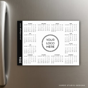 Your Logo Here 2026 white Magnetic Calendar