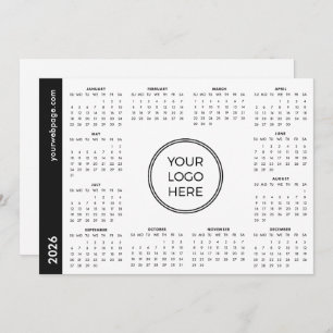 Your Logo Here 2026 white Magnetic Calendar Holiday Card