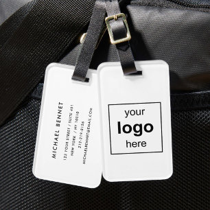 Your Logo Here Black And White Business Travel Luggage Tag