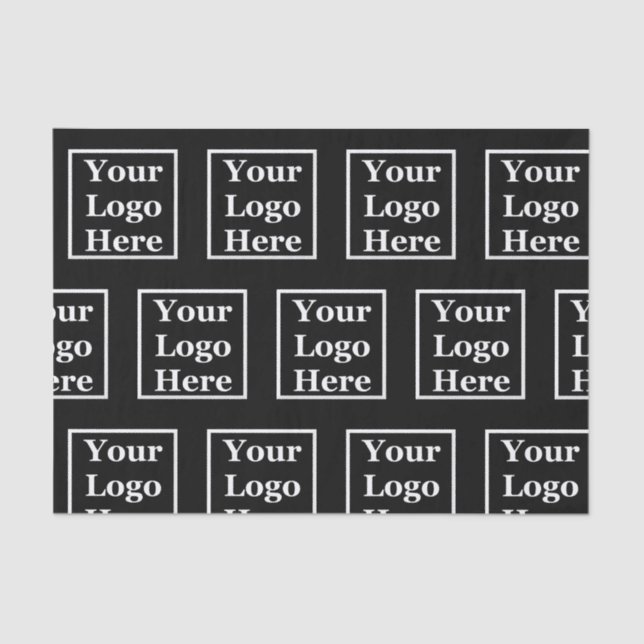 Your Logo Here Black and White Tissue Paper (Front)