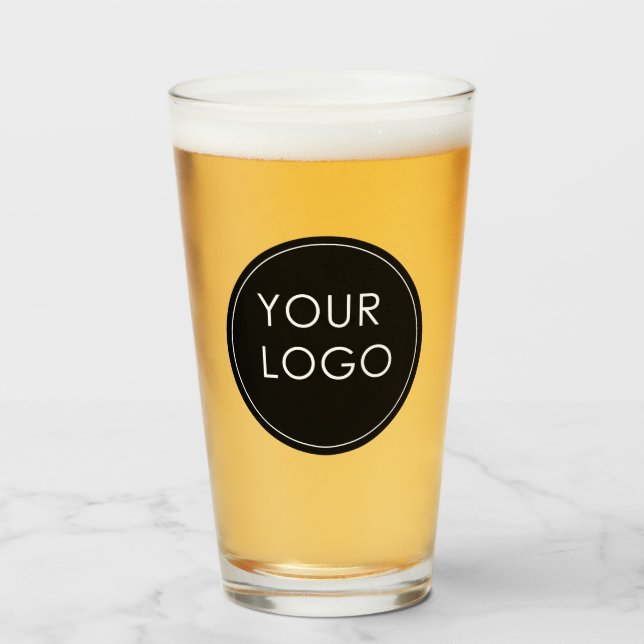 Your Logo Here Business Company Corporate Pint Glass (Front Filled)