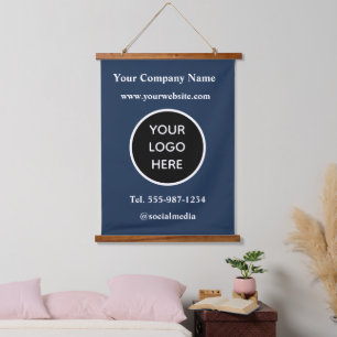Your Logo Here Business Corporate Modern Branded Hanging Tapestry