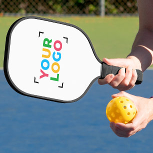 Your Logo Here Clean Promotional White Pickleball Paddle