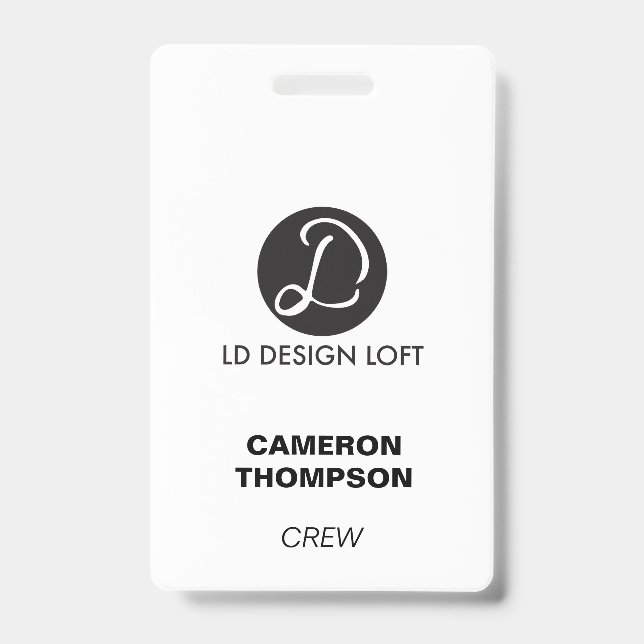 Your logo here custom Employee Crew ID Badge (Front)