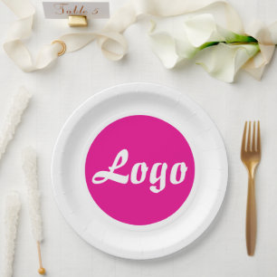 YOUR LOGO HERE CUSTOMIZED NAME AND TEXT  PAPER PLATE