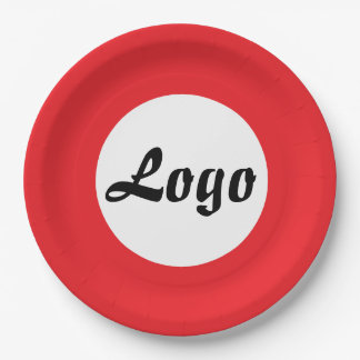 YOUR LOGO HERE CUSTOMIZED NAME AND TEXT PAPER PLATE