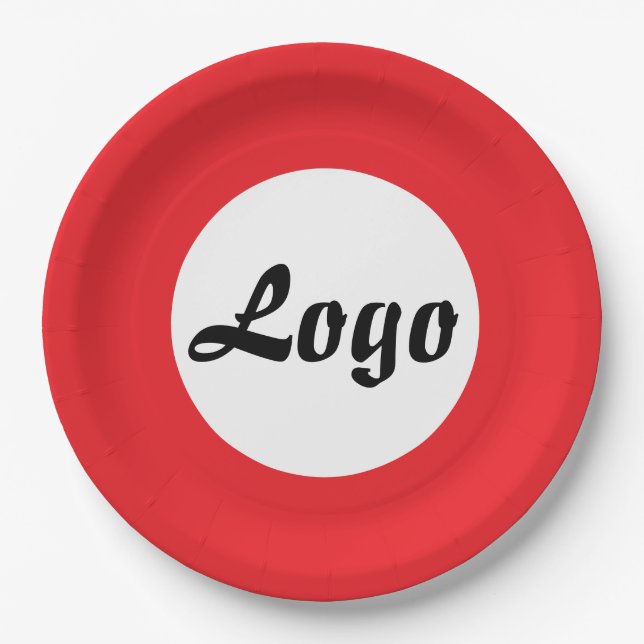YOUR LOGO HERE CUSTOMIZED NAME AND TEXT  PAPER PLATE (Front)