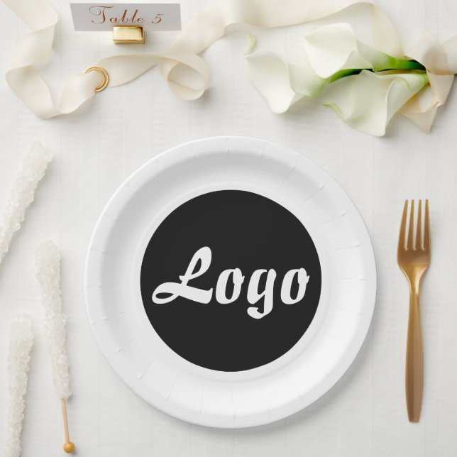 YOUR LOGO HERE CUSTOMIZED NAME AND TEXT  PAPER PLATE (Wedding)