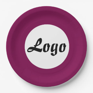 YOUR LOGO HERE CUSTOMIZED NAME AND TEXT PAPER PLATE