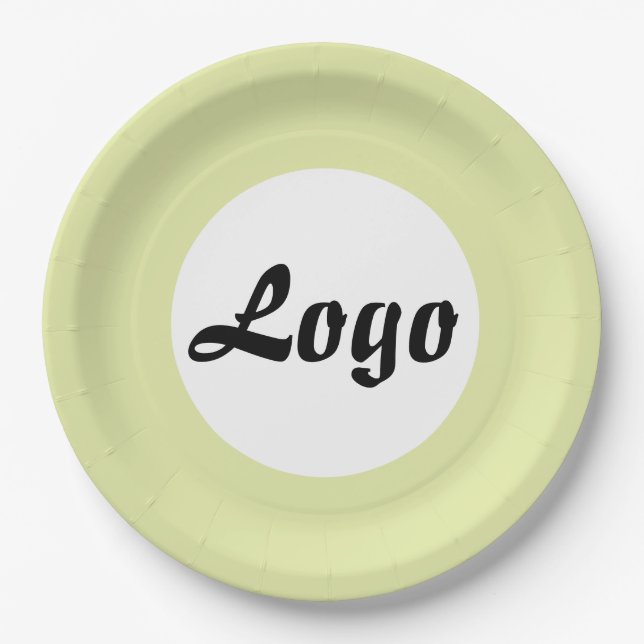 YOUR LOGO HERE CUSTOMIZED NAME AND TEXT  PAPER PLATE (Front)
