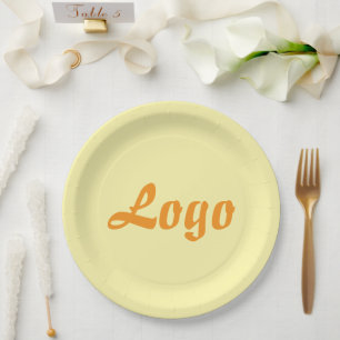 YOUR LOGO HERE CUSTOMIZED NAME AND TEXT PAPER PLATE