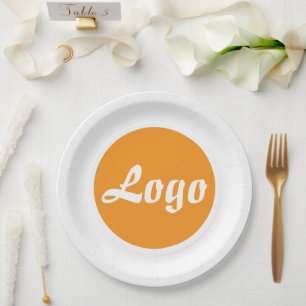 YOUR LOGO HERE CUSTOMIZED NAME AND TEXT PAPER PLATE