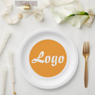 YOUR LOGO HERE CUSTOMIZED NAME AND TEXT PAPER PLATE