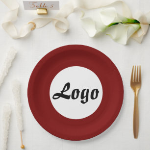 YOUR LOGO HERE CUSTOMIZED NAME AND TEXT  PAPER PLATE
