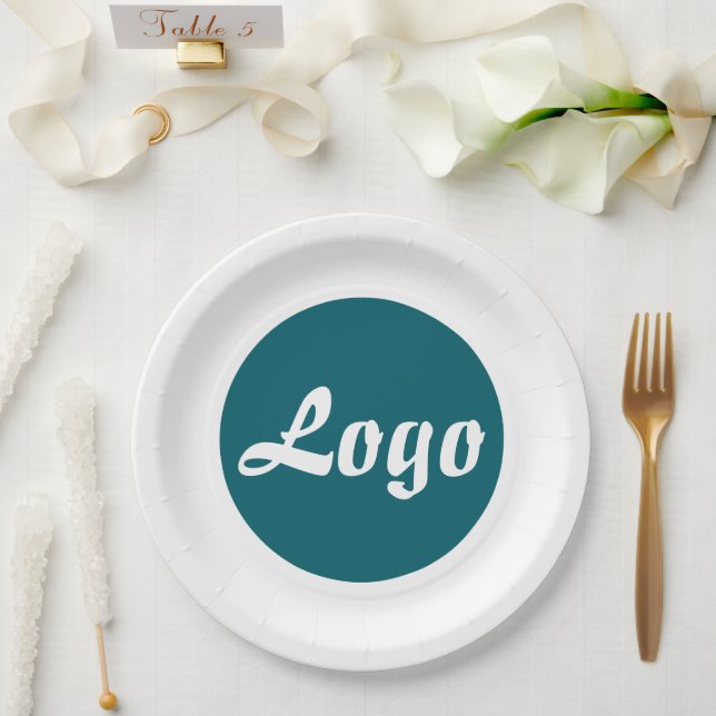 YOUR LOGO HERE CUSTOMIZED NAME AND TEXT  PAPER PLATE (Wedding)