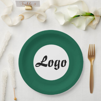YOUR LOGO HERE CUSTOMIZED NAME AND TEXT PAPER PLATE