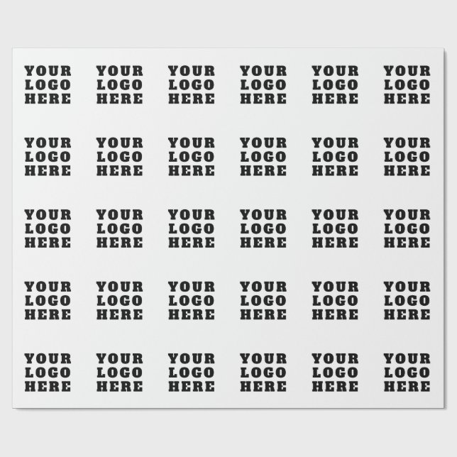 YOUR LOGO HERE CUSTOMIZED NAME SIMPLE STYLISH  WRAPPING PAPER (Flat)