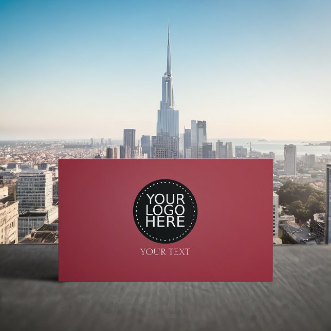 Your Logo Here Dark Red Business Card (Creator Uploaded)