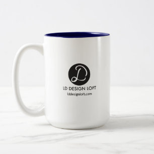 Your Logo Here editable business and website Two-Tone Coffee Mug