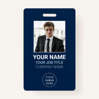 Your Logo Here Employee Photo Corporate Name Tags ID Badge