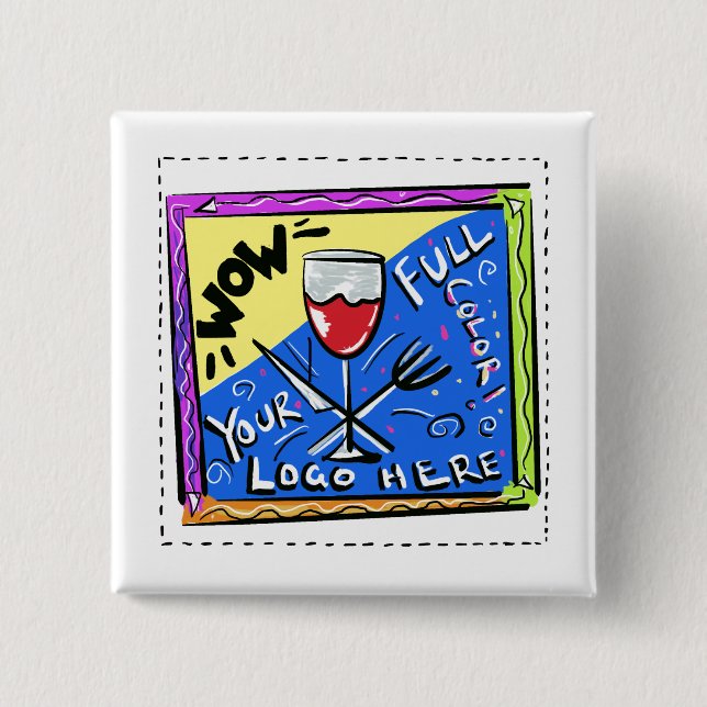 Your Logo Here Full Colour 15 Cm Square Badge (Front)