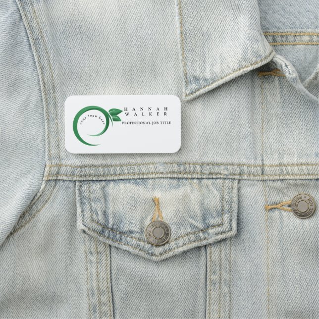 your logo here, green colour name tag (In Situ)