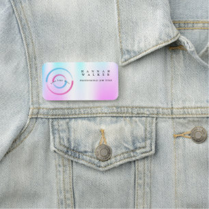 your logo here,holographic colour name tag