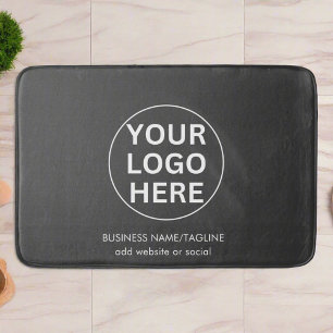 Your Logo Here l Clean Grey Branded Business Hotel Bath Mat