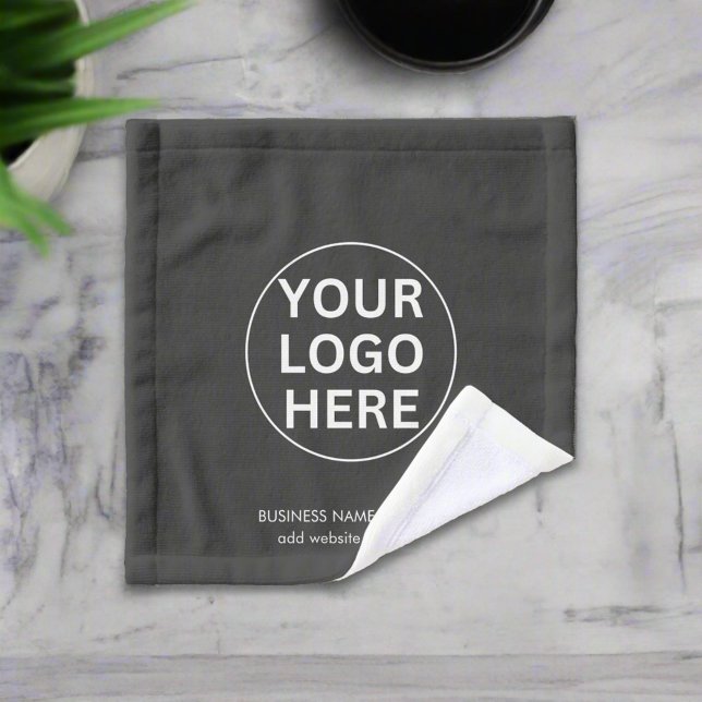 Your Logo Here l Clean Grey Branded Business  Wash Cloth (Creator Uploaded)